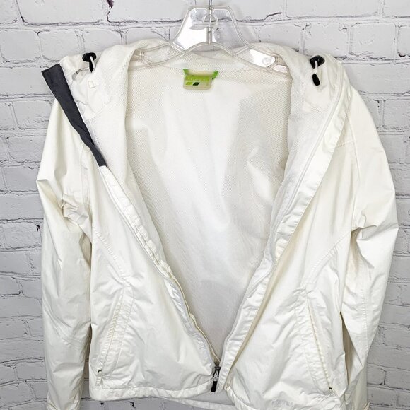 WHITE KOPPEN HOODED WINDBREAKER JACKET - SMALL - Picture 7 of 7